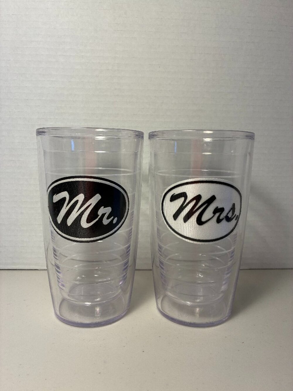 Tervis MR & MRS Tumblers Set of 2 16OZ Insulated Travel Couple Wedding Gift